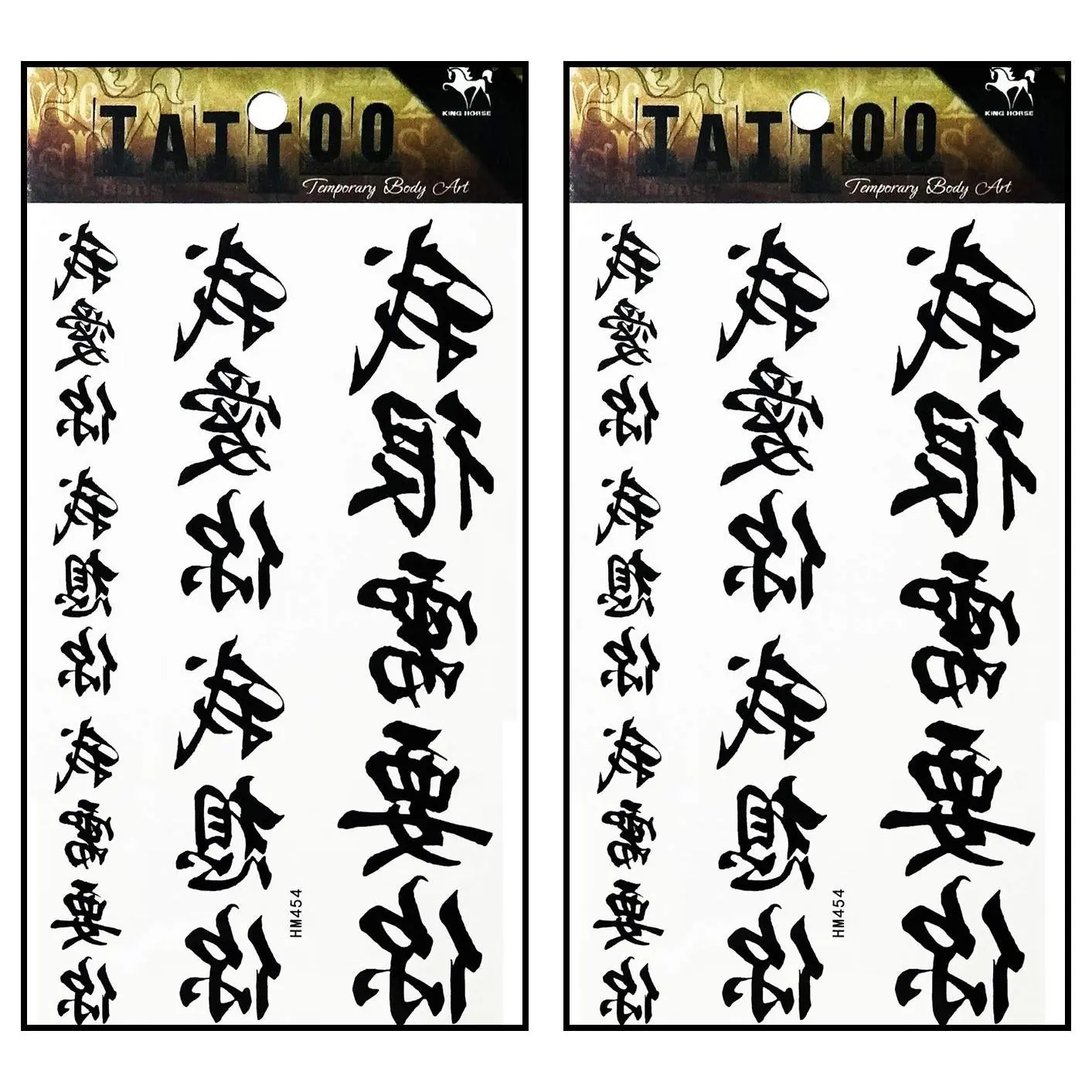 2 Sheets Chinese Japanese Letters text Temporary Tattoos Stickers Fake Body Arm Chest Shoulder Tattoos for Teens Men Women