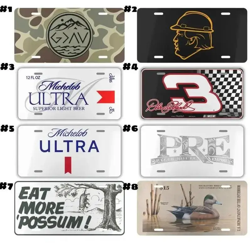 12x6 in Pre-Drilled Ultra Camo Decorative Aluminum License Plate for Car & Vehicle - God Is Greater, Eat More Possum, Music Fan Front Bumper Vanity Tag