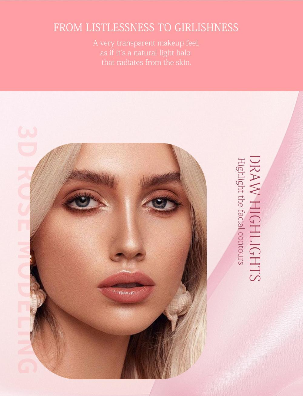 3D Rose Blush | Natural Glow, Soft Color, Easy Blend Cheek Makeup Lightweight Radiant Flower Cosmetic