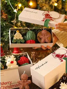 Christmas Handmade Scented Candle Gift Set, Creative Tree & Deer-Shaped Aromatherapy Candles, Festive Home Decor, Perfect Holiday Gift Box, Gift Box Design