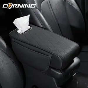 Integrated Car Cup Holder Tray with Console Storage, Raised Cup Rack, Universal Car Interior Accessory, Waterproof, Durable