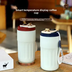 New 316 stainless steel smart temperature display coffee thermos cup for girls, stylish and exquisite office travel water cup