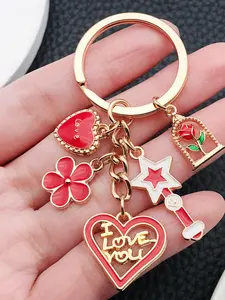 Y2K Alloy 3D Heart Keychain, Cute Heart Key Ring for Bags, Personalized Gift for Friends, Perfect for Easter & Valentine's Day