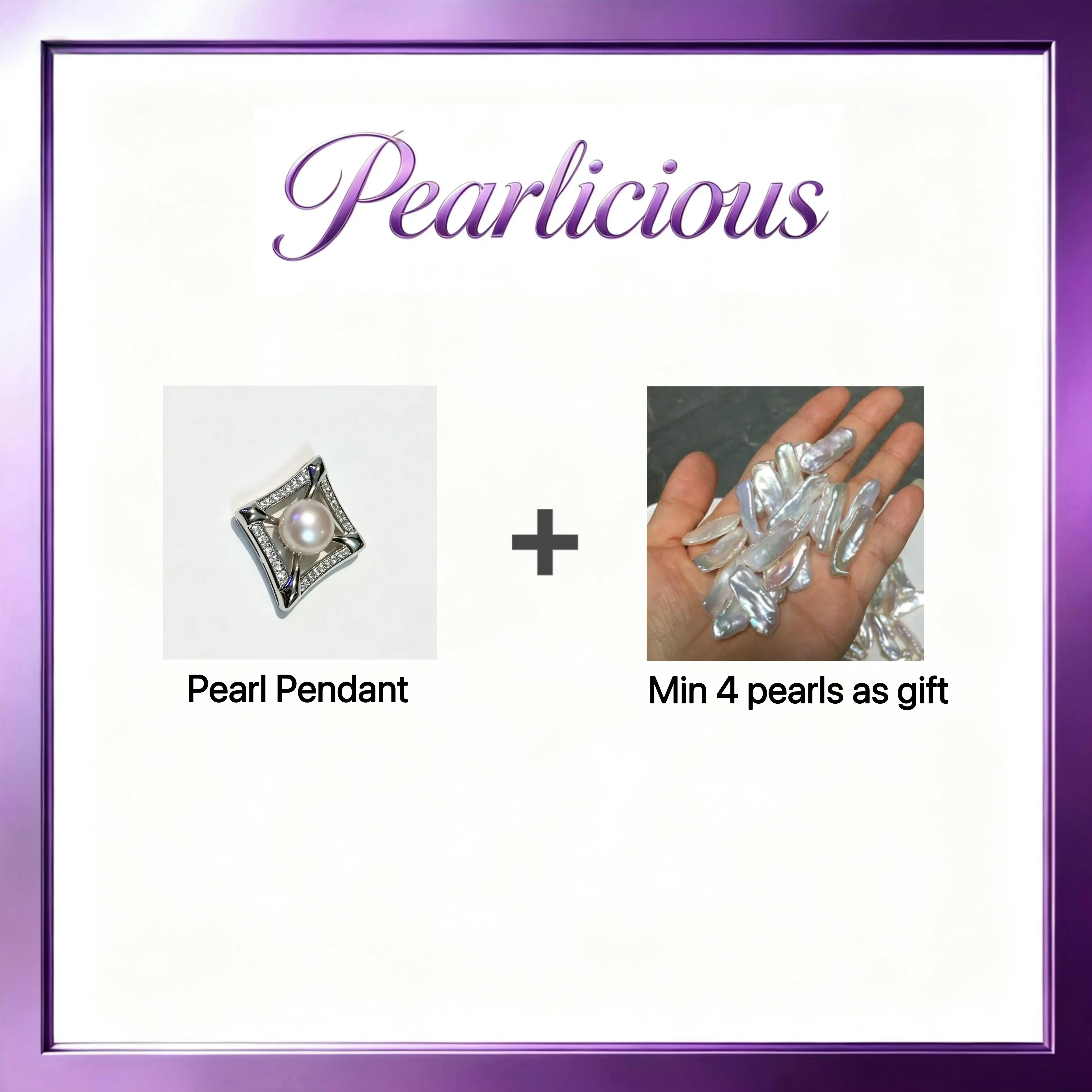 Pearl pendant with Freshwater Bacon pearl Gift (4 Pearl)[live opening] / Freshwater Pearl Pendant Random Pearl Color In Jewelery