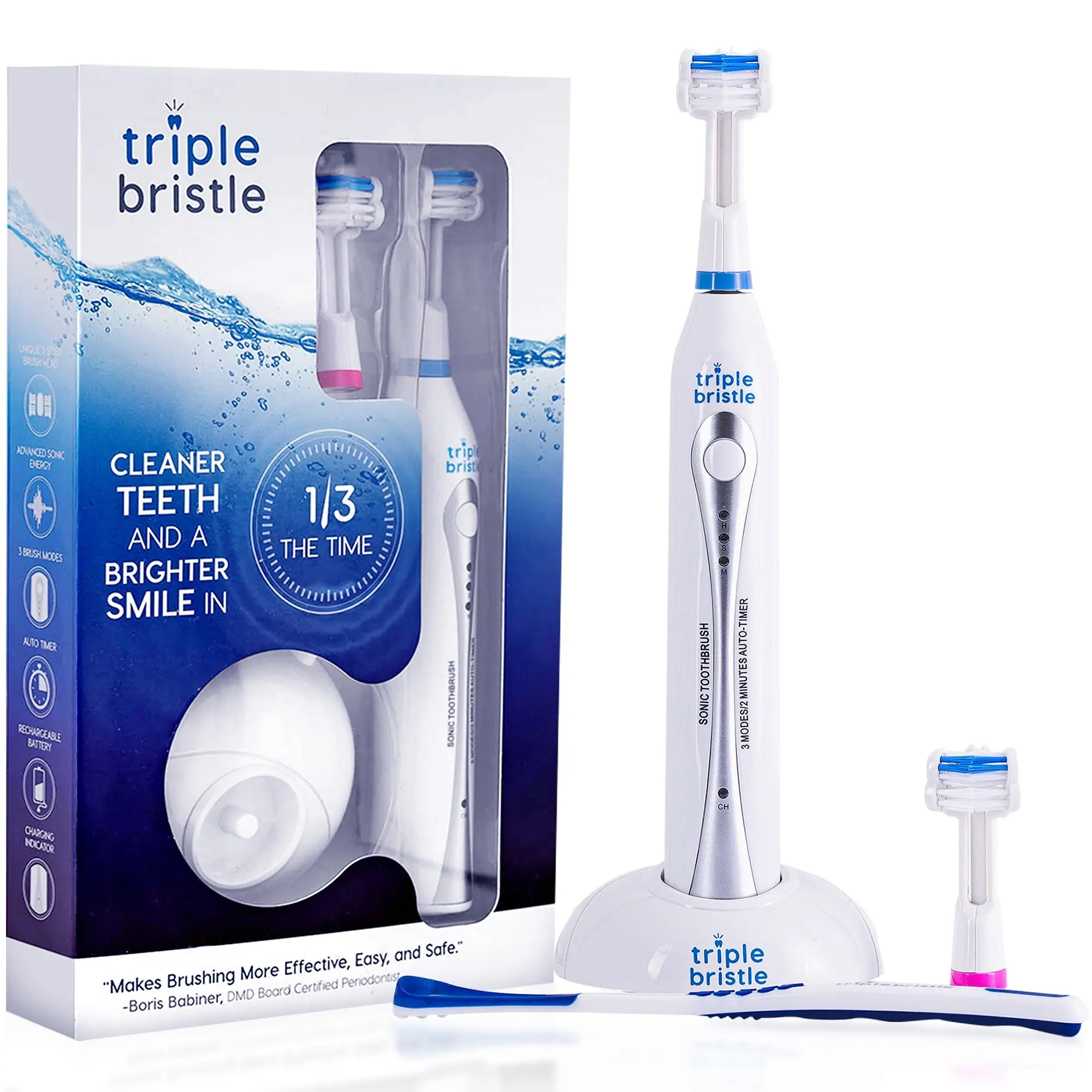 Triple Bristle Original 3-sided Sonic Electric Toothbrush Triple Bristle Original 3-sided Sonic Electric Toothbrush