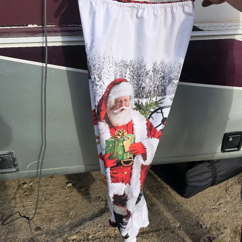 Christmas Pants with Fluffy Inside for Concert and Heat Santa Claus Design Festive Winter Wear