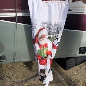 Christmas Pants with Fluffy Inside for Concert and Heat Santa Claus Design Festive Winter Wear