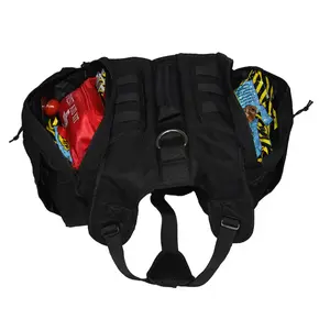 Dog Emergency Harness Backpack Saddlebags Medium with Satchel Design and Adjustable Straps