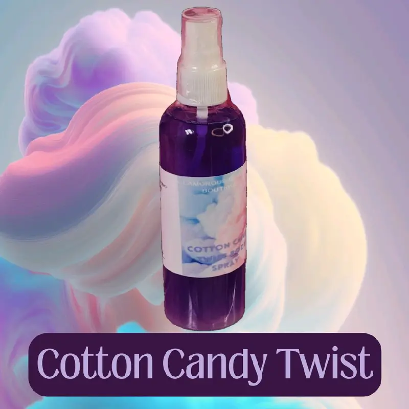 Cotton Candy Twist Moisturizing Body & Hair Spray. Handmade Alcohol Free Hair Mist - Refreshing Fragrance for Dry Skin Scent Floral Haircare