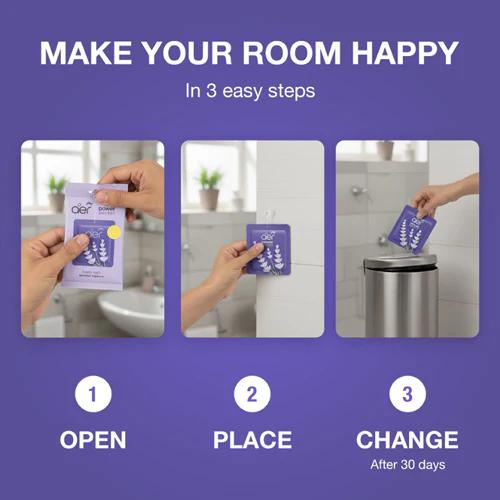 Godrej Aer Power Pocket, Hanging Air Freshener, Assorted Pack of 5, Scented Pack Colorful, [Lemon, Rose, Fresh, Berry, Lavender]