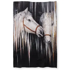 360 stand Twin Size Microfiber Duvet Cover - 2 White Horses Kissing Love Motif Horse Print, Animal Theme Bedding, Machine Washable Home Decor for Twin Beds, Comfortable Duvet Covers, Graphic Duvet Covers
