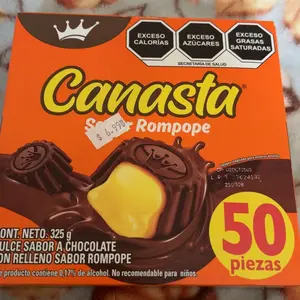 Canasta Sabor Rompope - 50pcs Chocolate Con Relleno sabor Rompope