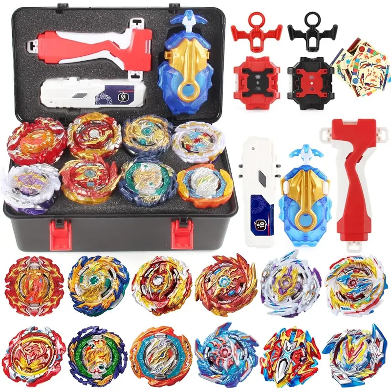 Ultimate Group Battle Arena: Beyblade Burst Set with 12 Tops & 3 Launchers | Unbeatable Value for Tournaments & Parties | Complete Storage Box Gift for Kids