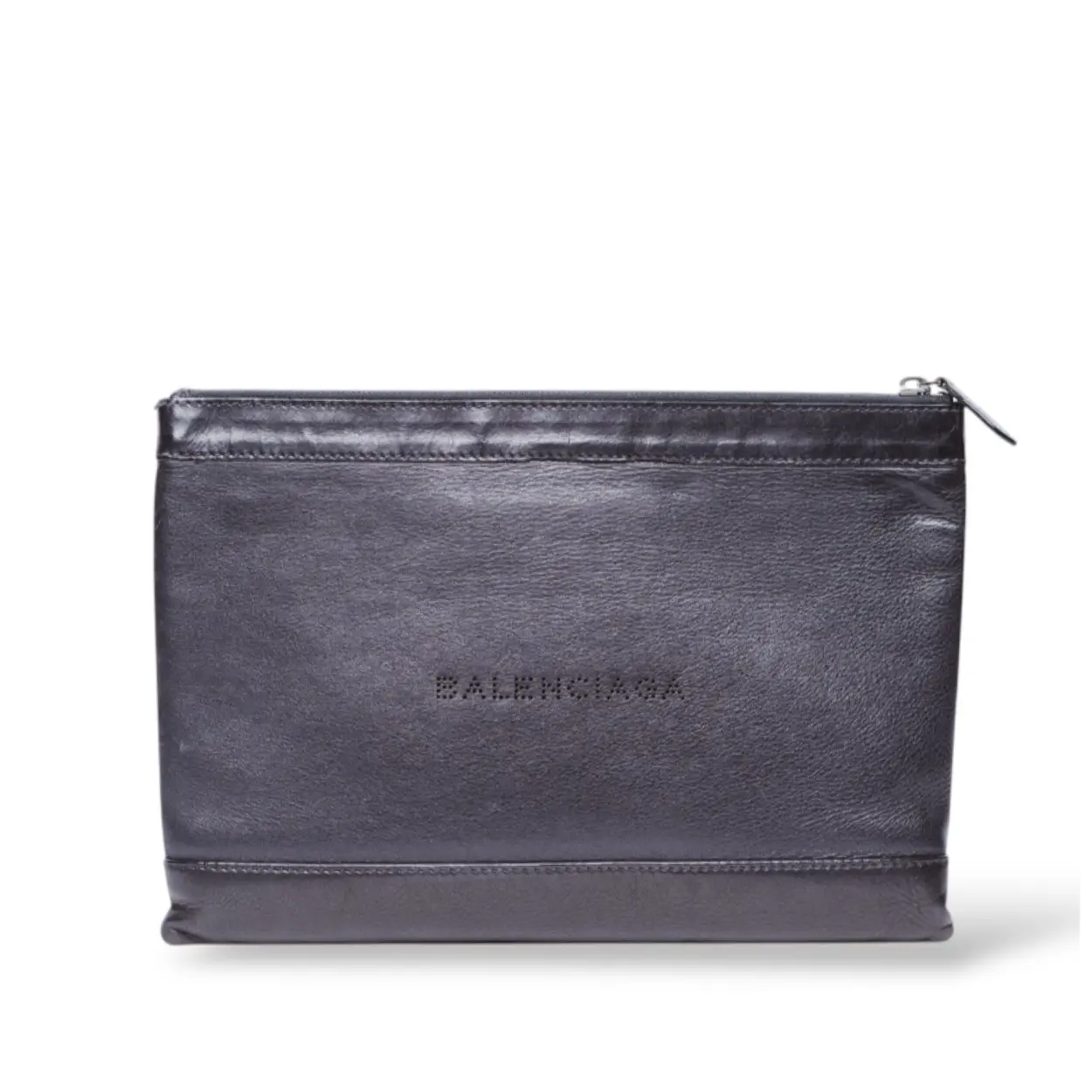 Pre-owned Balenciaga Calfskin Clutches & Wristlets Authentic, Unisex Leather Clutch Bag, Black