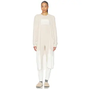 Barefoot Dreams CozyChic Ultra Lite Wavy Long Cardigan in Stone