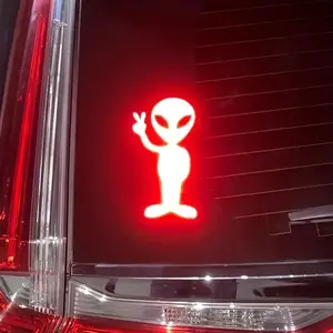 Reflective Alien Car Sticker, Night Driving Warning Decal, Strong Reflective Vinyl, 14.7x7.5 Cm, Durable & Weather-Resistant
