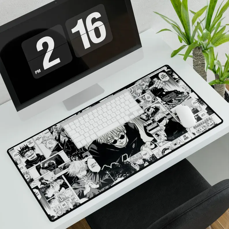 JJK Manga Panel Desk Mats-Desktop Gaming Pad-Home Office Gifts-PC Gaming Mouse Pad