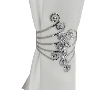 Classic Style Metal Curtain Tieback, Elegant Wing Design, No Drilling Required, Adjustable, Perfect for Living Room & Bedroom Decor
