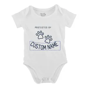 Custom Name & Footprint Baby Bodysuit Funny Babys Short Sleeve Onesies Romper for Infant Newborn Boys Girls Soft Casual Outfit with Snap Closures for Easy Diaper Change