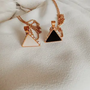 Black and White Triangles Necklaces