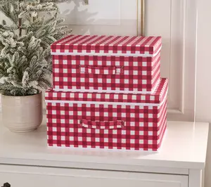 Girl Next Door Set of 2 Gingham Storage Boxes