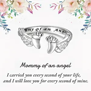 SGGUI Adjustable Angel Wing Loss Son/Daughter Mommy of an Angel Memorial Jewelry Sympathy Gift for Women Mom