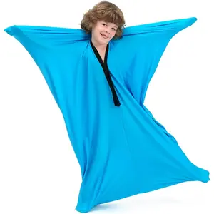 Sensory Body Sock for Kids, Small Size 40x27 Inches Fits Height 30 to 41 Inches, Ages 3 5 Years, Updated Version Compression Sock for Sensory Processing Disorder, Bright Blue