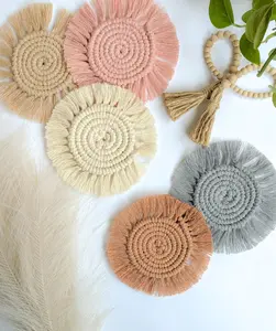 Boho Macrame Coasters Tableware Coffee Mat Round Set