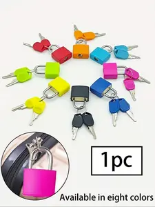 1pc Portable Small Color Plastic Lock Luggage Padlock, 1pc  Padlock With 2pcs Key, Colored Casing/23mm Zinc Alloy/Tsa Approved Luggage Lock, Small And Sturdy Mini Padlocks For Suitcases, Metal Keyed Lock For Travel Bags, Brass lock cylinder, Security Lock