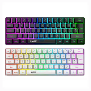 HXSJ 60% Wireless Gaming Keyboard, 61-key Triple Mode BT5.0/2.4G/USB-C Wireless Keyboard, RGB Backlit Ultra-compact Mini Keyboard for iPad MAC Windows, RGB Backlight Keyboard