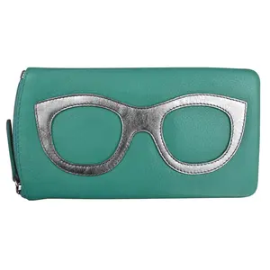ILI New York Leather Eyeglass Case – Turquoise/Silver