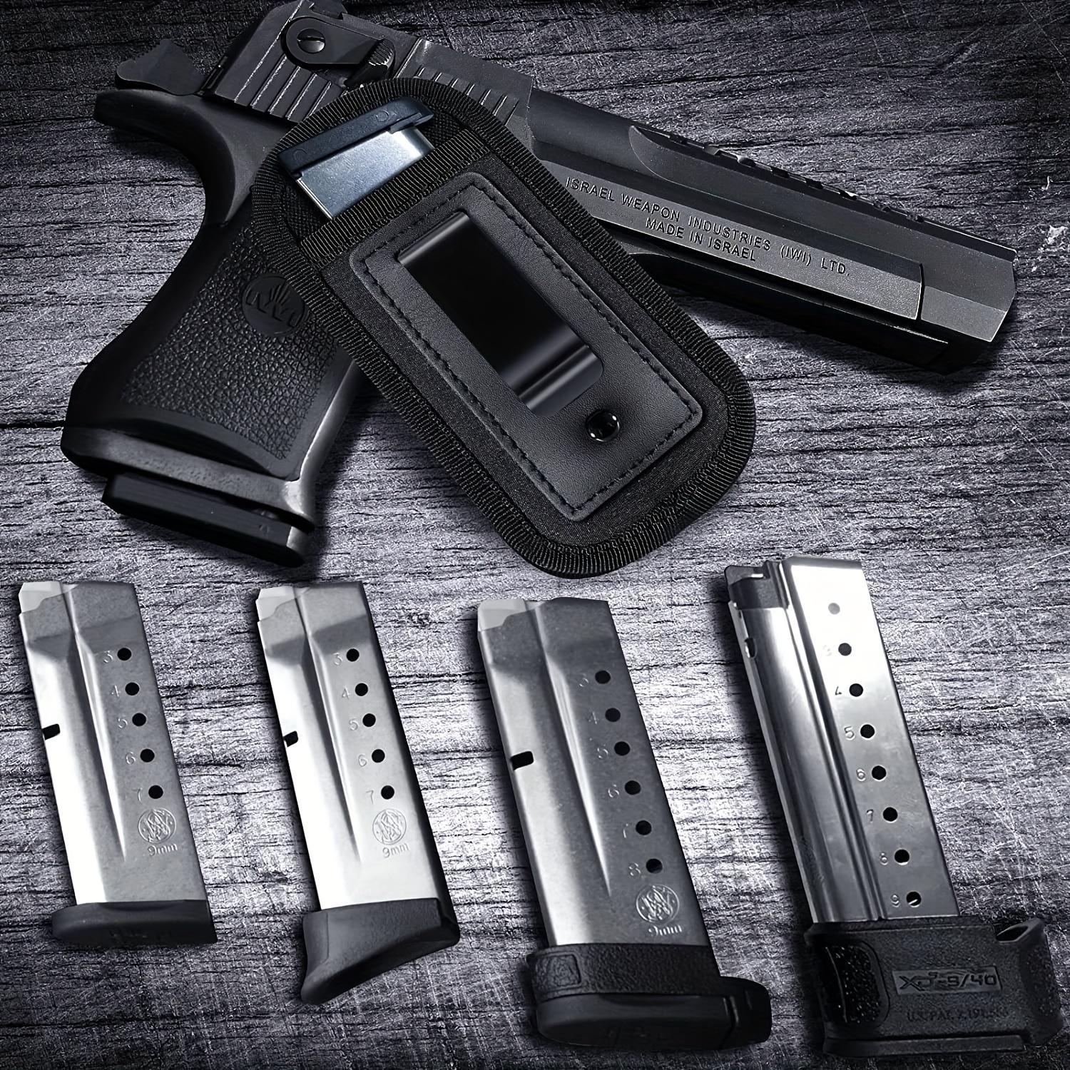 3-Pack leg Magazine Holster - Universal 9mm/.40 Cal Mag Pouch with Metal Belt Clip, Durable Nylon Mag Carrier for Concealed Carry & EDC