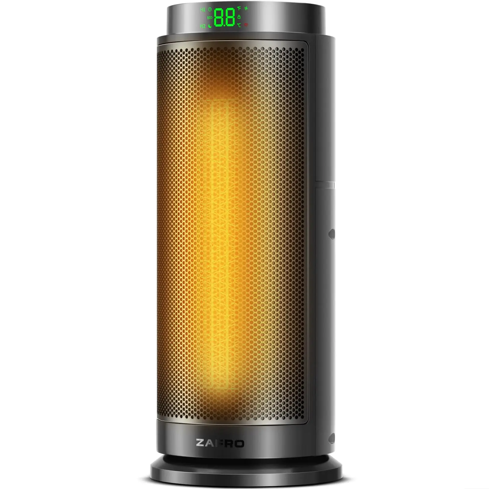 ZAFRO Portable Electric Space Heater for Home, Work, Study - 1500W PTC Ceramic Fast Heating, Silent, Wide-Angle Heating, Thermostat, 8 Safety Features (Including Child Lock), 5 Modes, 24H Timer for Large Indoor Rooms