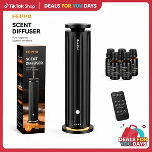 FEPPO Waterless Diffuser - Cold Air Waterless Essential Oil Diffuser Starter Kit with 5x20mL Hotel Scent Oils, Quiet Smart Scent Diffuser, 6 Intensity, Timer, 1000 Sq. Ft for Home, Office, Hotel, Yoga summerwins