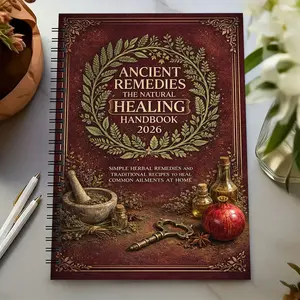 60-Page Ancient Remedies Natural Healing Manual 2026 Spiral Journal Notebook | Vintage Style Herbal Recipe Diary, Striped Paper, Paper Materials, Witch Aesthetic Stationery Gifts, Suitable for Students and Offices, Stationery Supplies