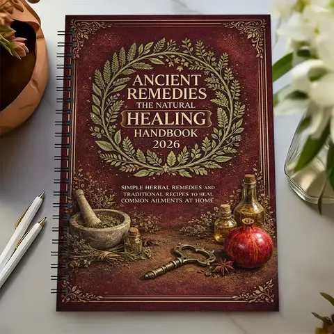 60-Page Ancient Remedies Natural Healing Manual 2026 Spiral Journals for Writing Notebook | Vintage Style Herbal Recipe Diary, Striped Paper, Paper Materials, Witch Aesthetic Stationery Gifts, Suitable for Students and Offices, Stationery Supplies