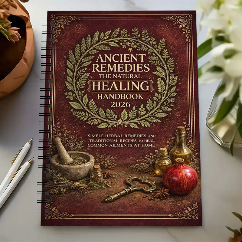 60-Page Ancient Remedies Natural Healing Manual 2026 Spiral Journals for Writing Notebook | Vintage Style Herbal Recipe Diary, Striped Paper, Paper Materials, Witch Aesthetic Stationery Gifts, Suitable for Students and Offices, Stationery Supplies