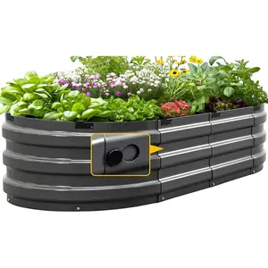 Raised Garden Bed Kit 2026 Upgraded 10-Minute Assembly Galvanized Planter Garden Box Outdoor for Gardening, Vegetables, , 47x24x12 in, Dark Grey