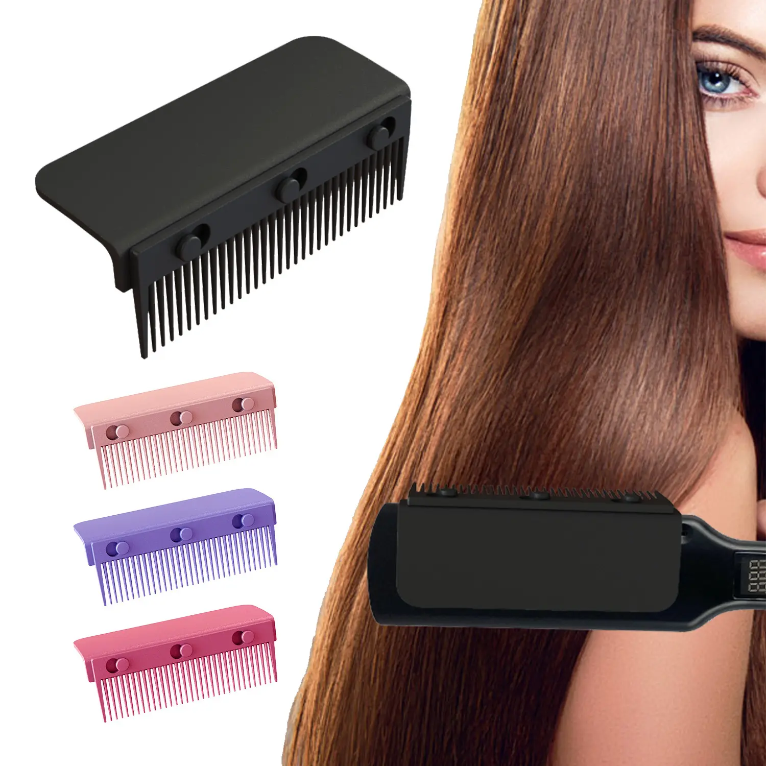 2024 New Professional or Home Use Compact Hair Styling Tool， Flat Iron Comb Attachment Clip On, Professional or Home Use Compact Hair Styling Tool，Flat Iron Hair Straightener Comb Attachment.