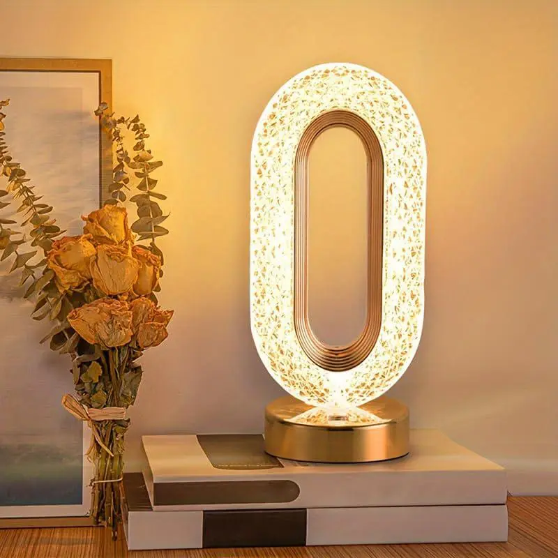 Modern Creative Crystal LED Table Lamp, Touch Dimmable, 3 Color Options, Indoor Decorative Light, Bedroom Bedside & Living Room Ambient Night Light, LED Mood, Atmosphere & Decoration Lamp, Home Decor Lighting