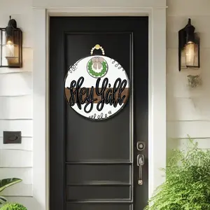 DK Stained Striped Hey Y'all Door Hanger w / Room for a Mini