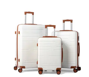 Zimtown Luggage Sets 3 Piece Hardside Expandable Suitcases with Spinner Wheels and TSA Lock, Beige