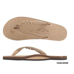 Rainbow Sandals Women’s Flirty Braidy Single Layer Leather Flip Flop