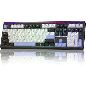 Aula H108  Mechanical Keyboard, Hot Swappable Silent Keyboard, Full Size Keyboard with Number Pad, Gasket Structure, RGB Backlit  Gaming Keyboard with PBT Keycaps for PC/Office