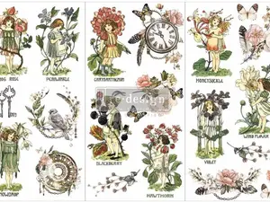 Redesign With Prima Small Transfers - Flower Children - 3 sheets, 6"x12" 655350657147