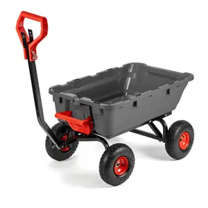 2-in-1 Heavy-Duty Poly Dump Garden Cart, 800-Pound Capacity wheelbarrow