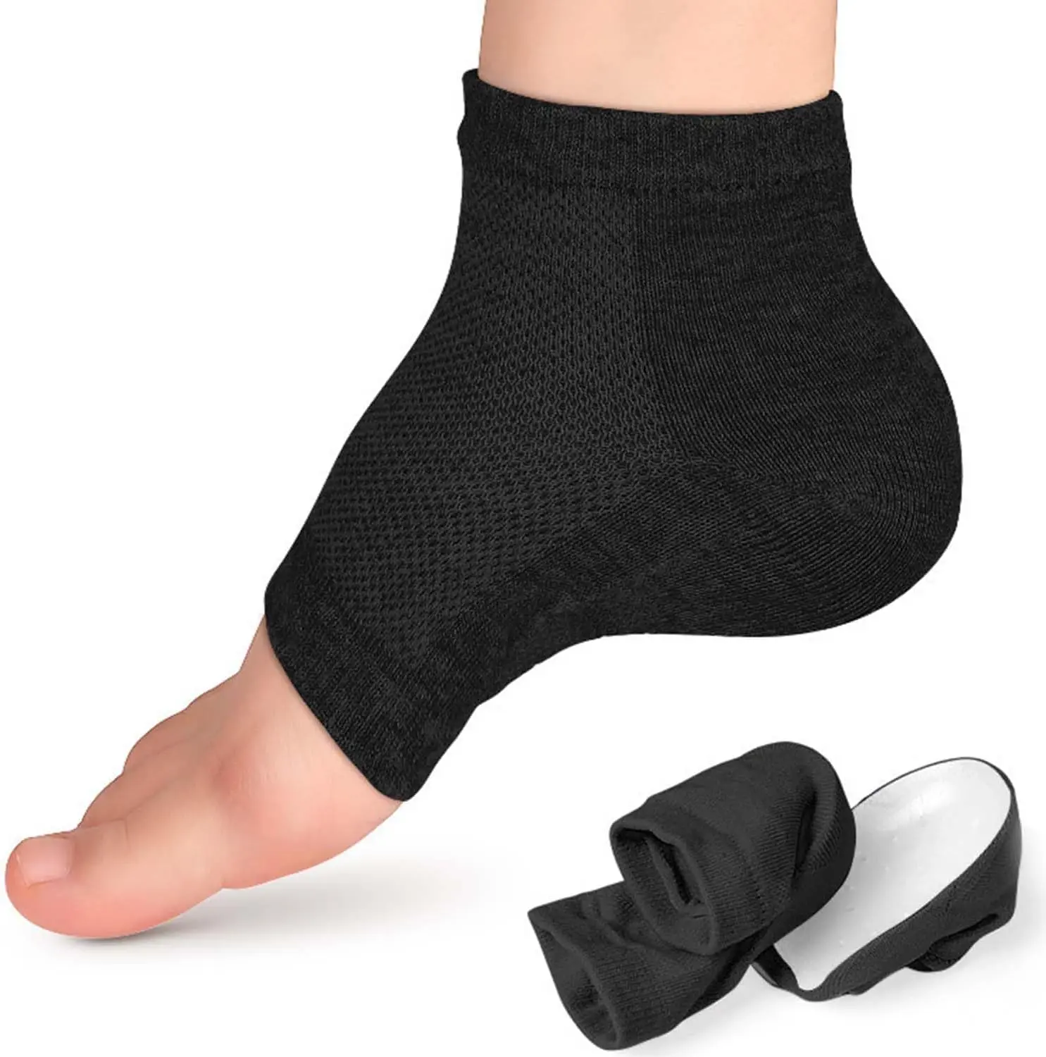 Height Max Socks,Invisible Shoe Heel Pad,Height Max Insoles 3 Inches, Half Height Raised Insole, Men's and Women's Universal Heighten Socks (3.5CM, Black)