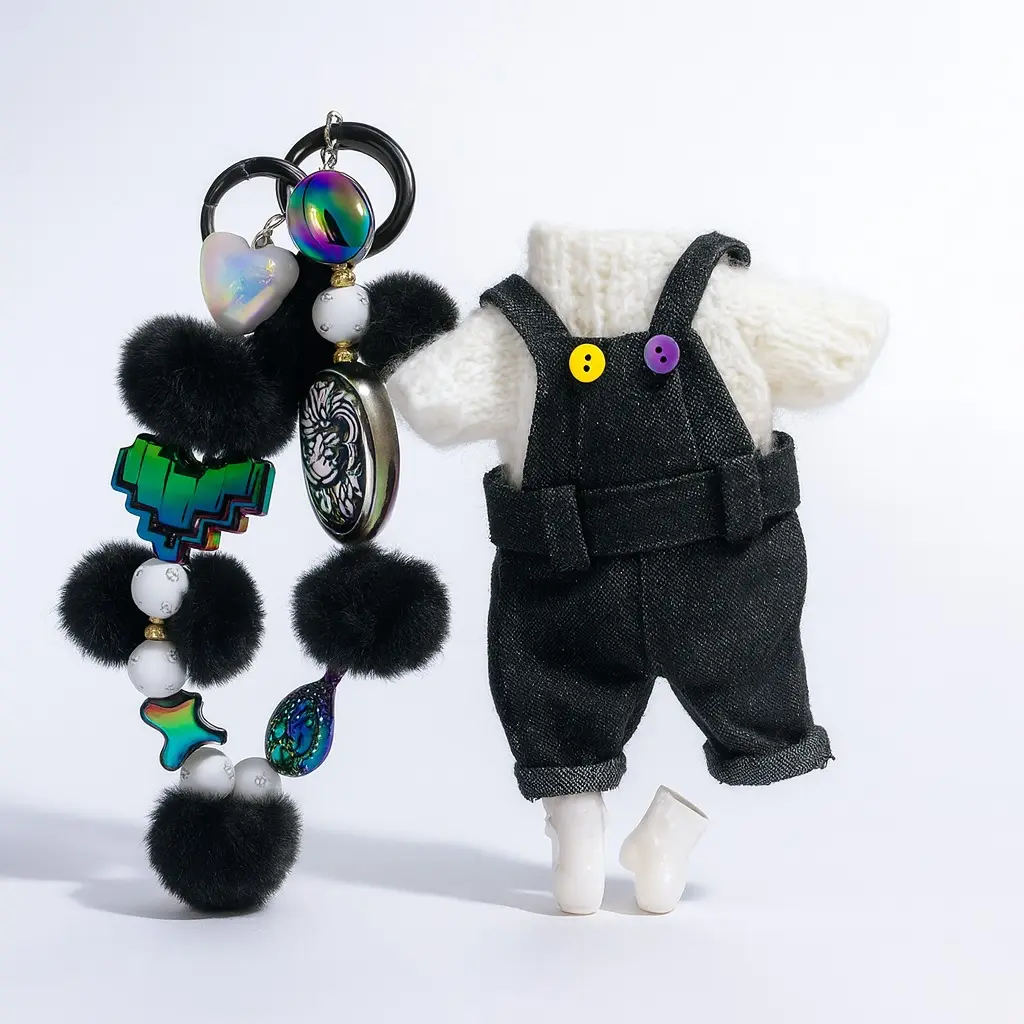 Live-Stream Custom Push Doll Keychain Gift Set – Winter Fashion Charm for Girls | Live Exclusive Cute Bag & Car Accessory