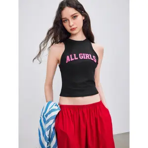 Cider [size 2-10] Round Neck All Girls Graphic Crop Tank Top