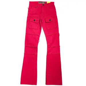SPARK MEN'S STCKED JEANS MULTI POCKETS S3020P RED